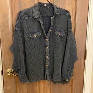 Navy Free people Shacket